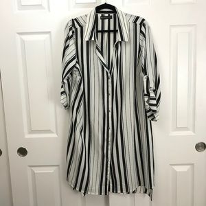 Brand New Black & White Striped Tunic